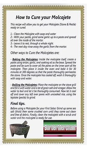 Miniatura 3 de Mortero Molcajete de granito de 6 pulgadas y salsas de mortero y especias México por Border Merchant