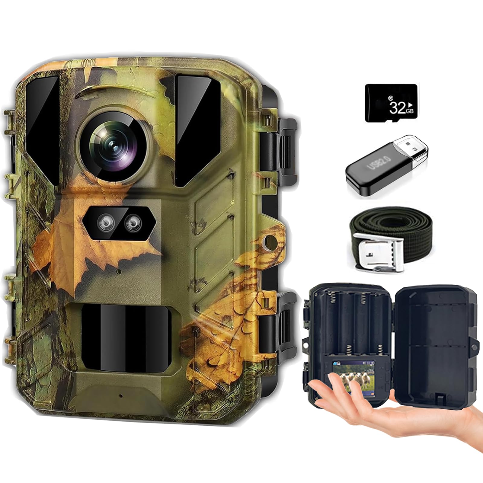 SuntekCam Mini Trail Camera 4K 50MP HD Game Camera with MemoryCard Night Vision,0.3s Trigger Motion Activated,IP65 Waterproof,Hunting Camera for Wildlife Monitoring-image-0