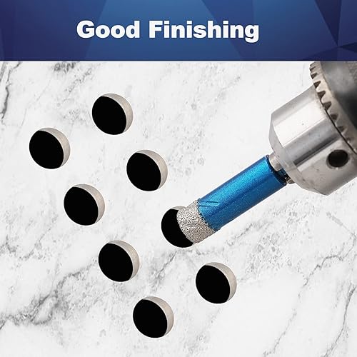 Miniatura 8 de Broca de diamante - BRSCHNITT Juego de brocas de 14 pulgada para albañilería para azulejos de porcelana, cerámica, piedra, granito, mármol, broca de