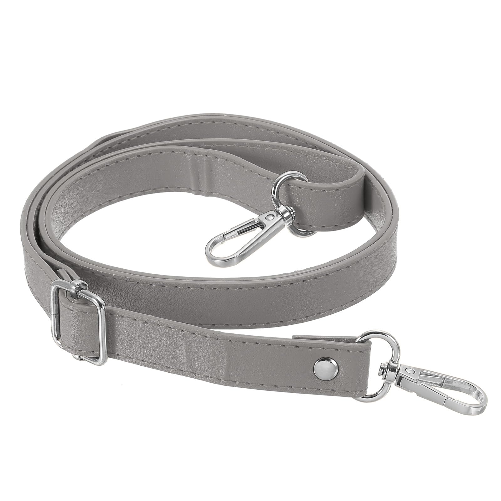 PATIKIL Leather Purse Strap Replacement 51 Inch, Adjustable Shoulder Crossbody Replacement Strap with Silver Hardware, Grey