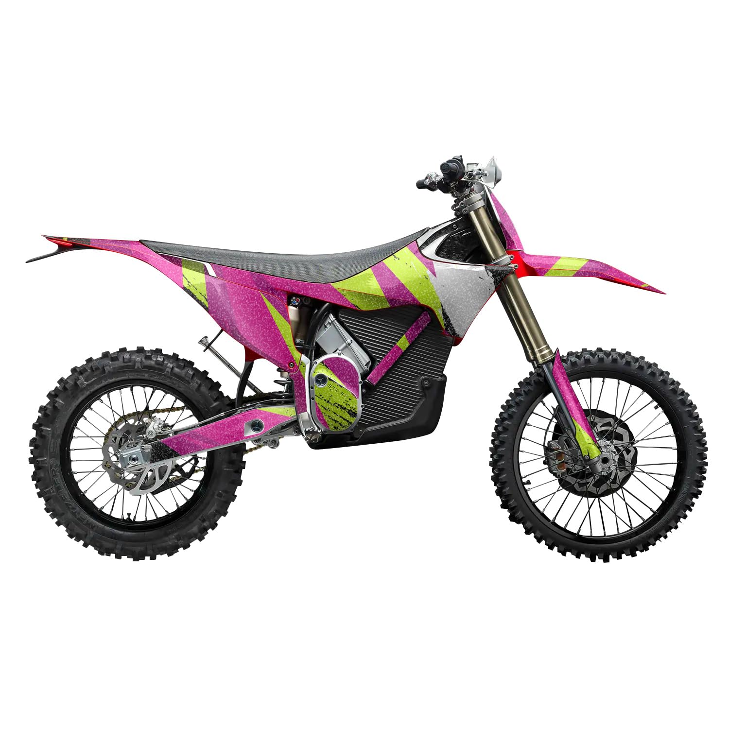 Glossy Glitter Stark Varg MX 2023-2025 Graphics Kit Wrap - Grunge Magenta - Varg MX Skin - Premium 3M Vinyl Protective Wrap Decal Cover - Easy to Apply | Crafted in The USA by MightySkins