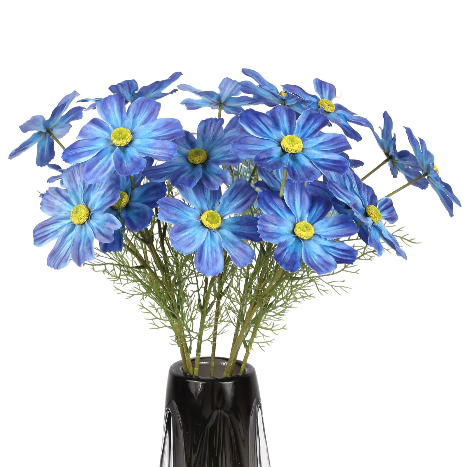 IPOPU 8PCS Royal Blue Cosmos Artificial Flowers Cosmos Silk Flowers 24'' Wildflower Artificial Flowers for Wedding Party Kitchens Home Arrangement Decoration(Royal Blue)