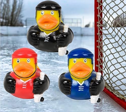 Miniatura 2 de Patos de goma con temática deportiva (2 pulgadas) (paquete de 12) lindos Duckies juguetes para bañera y piscina (Hockey)
