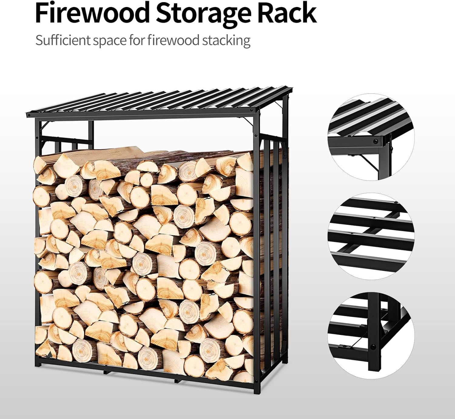 Outdoor Firewood Rack with Cover Log Rack Fireplace Fire Pits Wood Pile Storage Holder Lumber Rack Outdoor Firewood Rack with Cover Log Rack Fireplace Fire Pits Wood Pile Storage Holder Lumber Rack