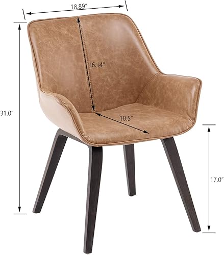 Miniatura 33 de Sillas de sala de cuero sintético, sillas de comedor Marrón,Marfil,Amarillo,https://www.amazon.com/dp/undefined