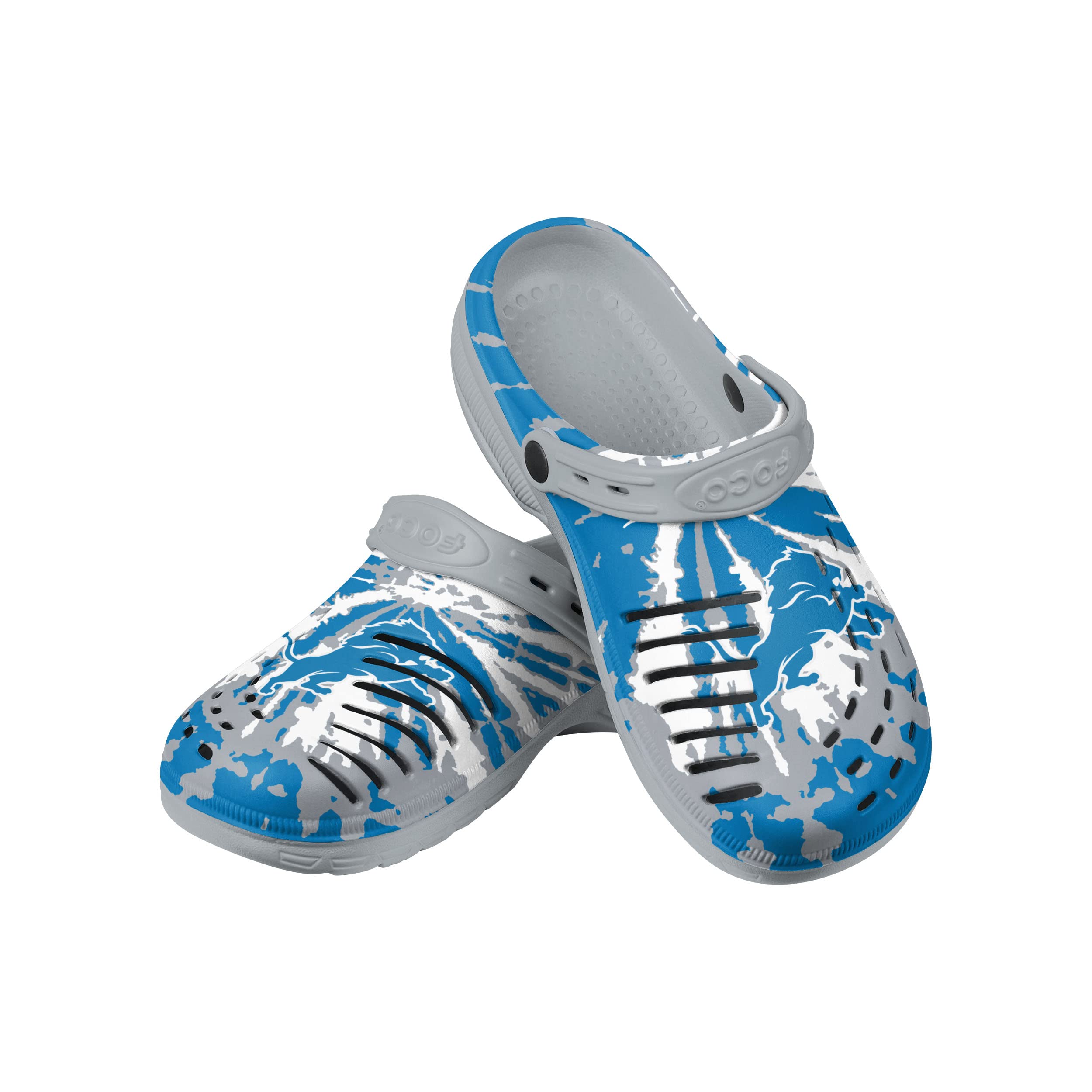 FOCO Mens NFL Team Logo Tie-dye Garden Water Sandals Shoes Slipper Clogs with Strap
