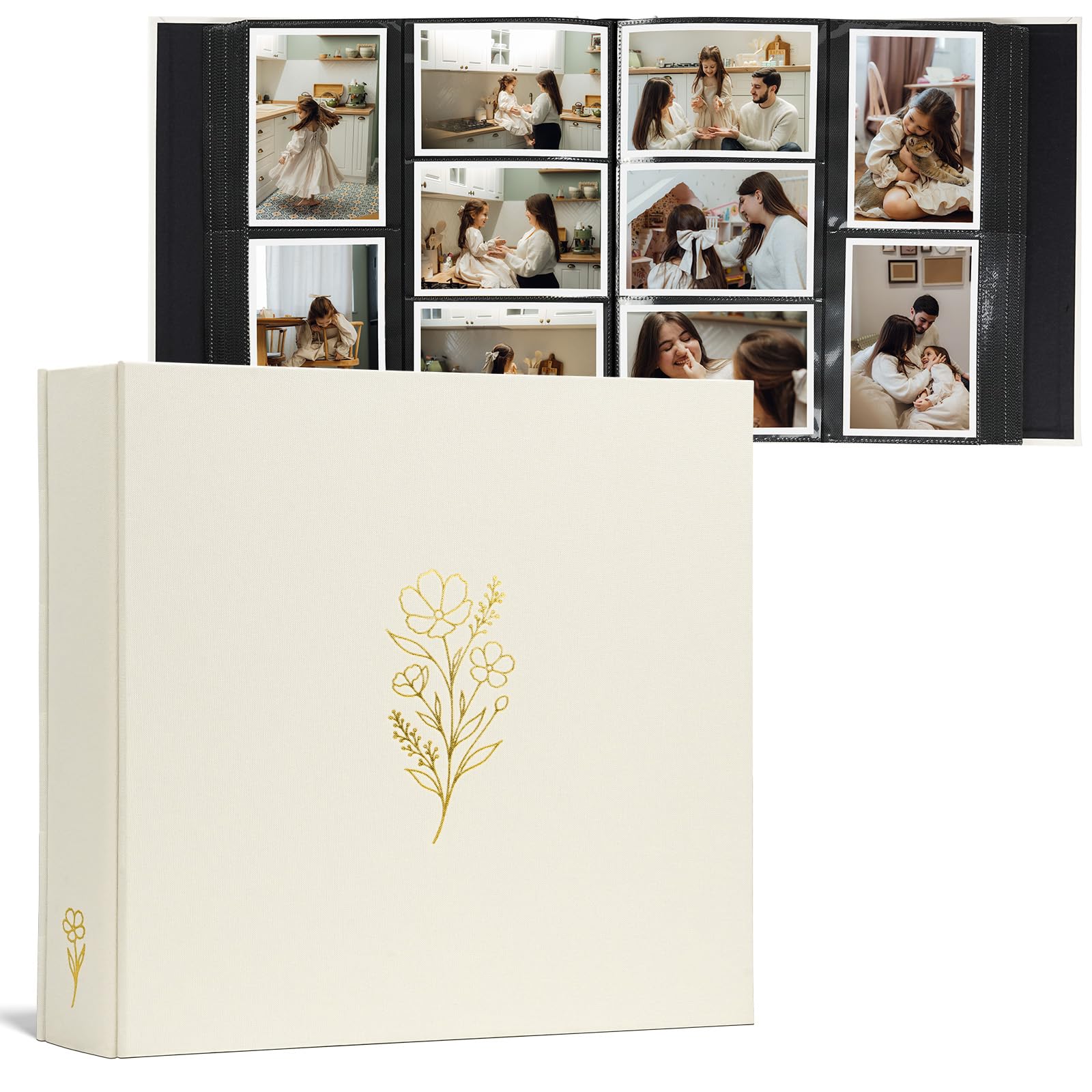 Vienrose Álbum de fotos de 4 x 6 pulgadas, cubierta de tela grande para