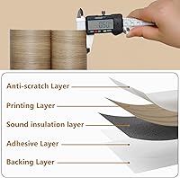 Vista 2 de WIFEA Rollo de Suelo de Vinilo 23.6" x 393.7"/64 Pies Cuadrados, Baldosas de Suelo Autoadhesivas con Veta de Madera Resistentes al Desgaste e