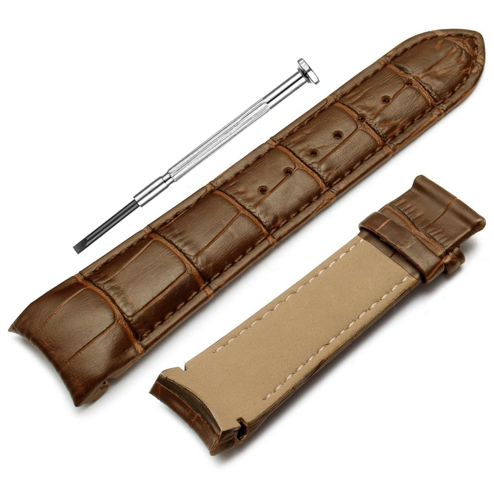 DBLACK TST02 22mm Genuine Leather Watch Straps, V-Tip Design, Full-Padded, Leather Watch Strap // Best Replacement Band for Tissot Couturier 1853 & Other Models (Brown w/Lock, 22mm) (B0DCCDRQCM) Amazon Price History, Amazon Price Tracker