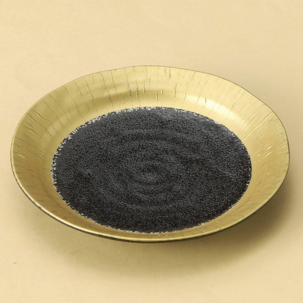 Kuroshio 5.0 Plate, 6.4 x 1.0 inches (16.3 x 2.5 cm), 7.1 oz (200 g), Serving Plate, Restaurant, Ryokan, Japanese Tableware, Restaurant, Stylish, Tableware, Commercial Use