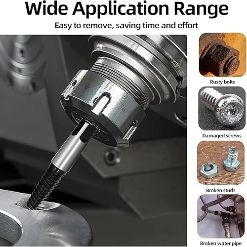 Miniatura 7 de Greywolf Juego de extractor de tornillos de 6 piezas, hecho de 35 # Cr-Mo, extractor de pernos, juego de extractor de pernos de ranura en espiral,