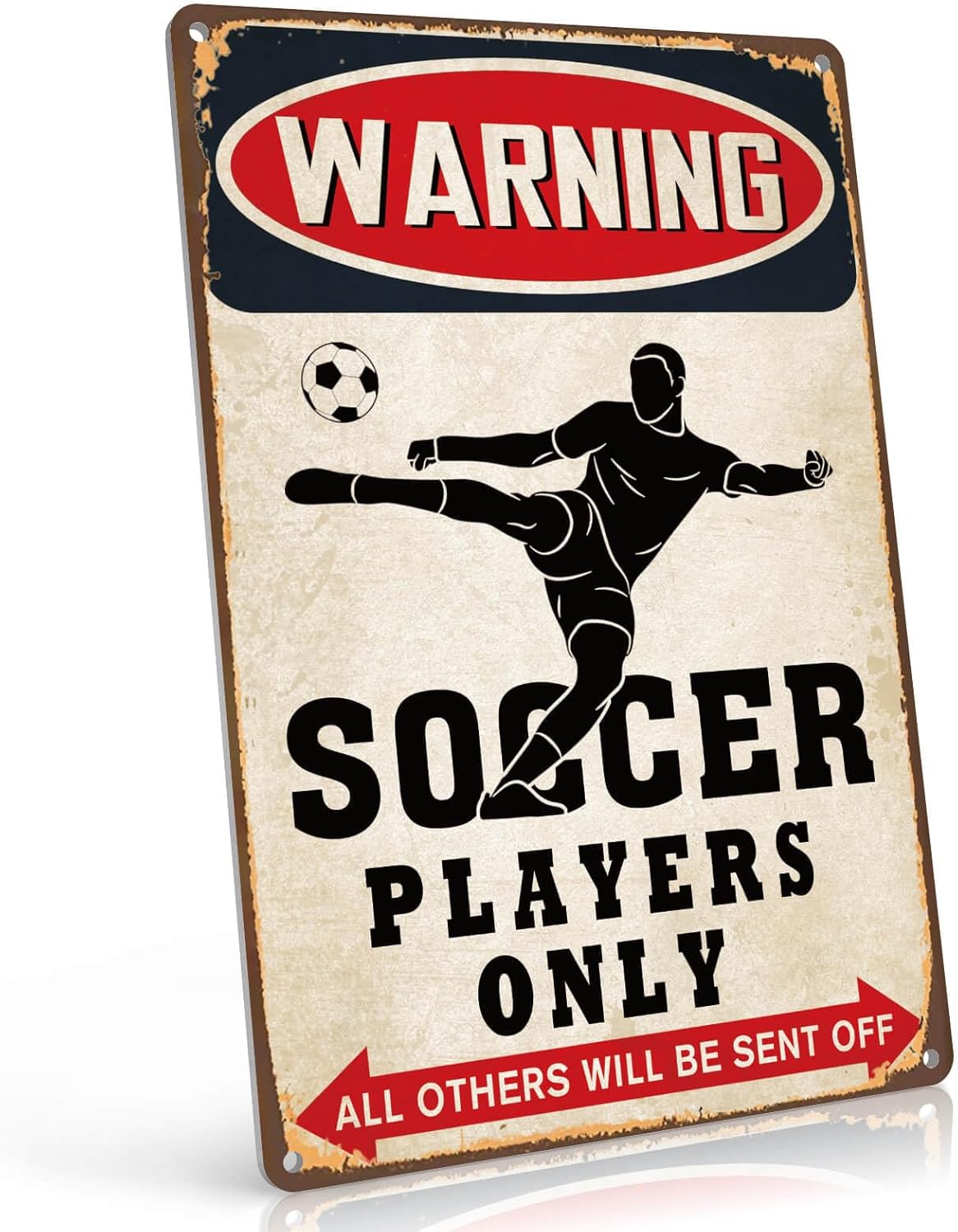 PAIION Soccer Gifts for Boys - Soccer Birthday Party Decorations - Soccer Room Decor for Boys/Men/Girls/Player - Funny Signs Metal Vintage 12x8 Inches