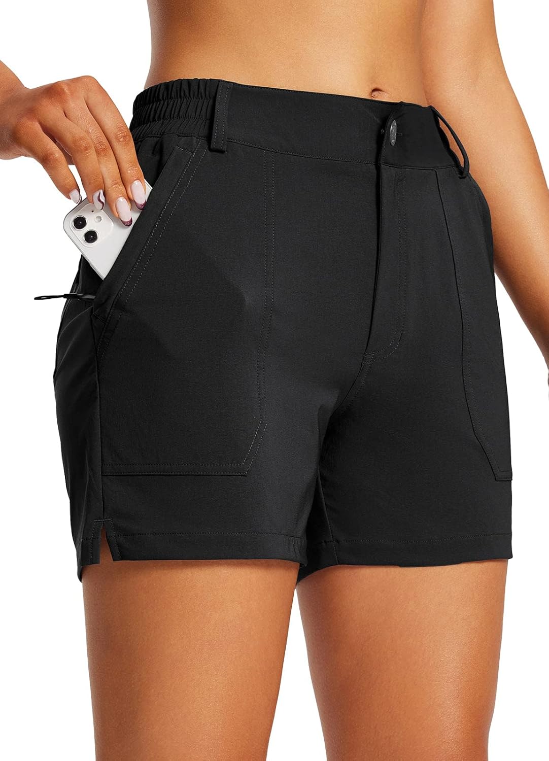 baleaf Women's 4.5" Golf Hiking Shorts Stretch Quick Dry with Zipper Pockets Outdoor Causal Summer Shorts UPF 50+