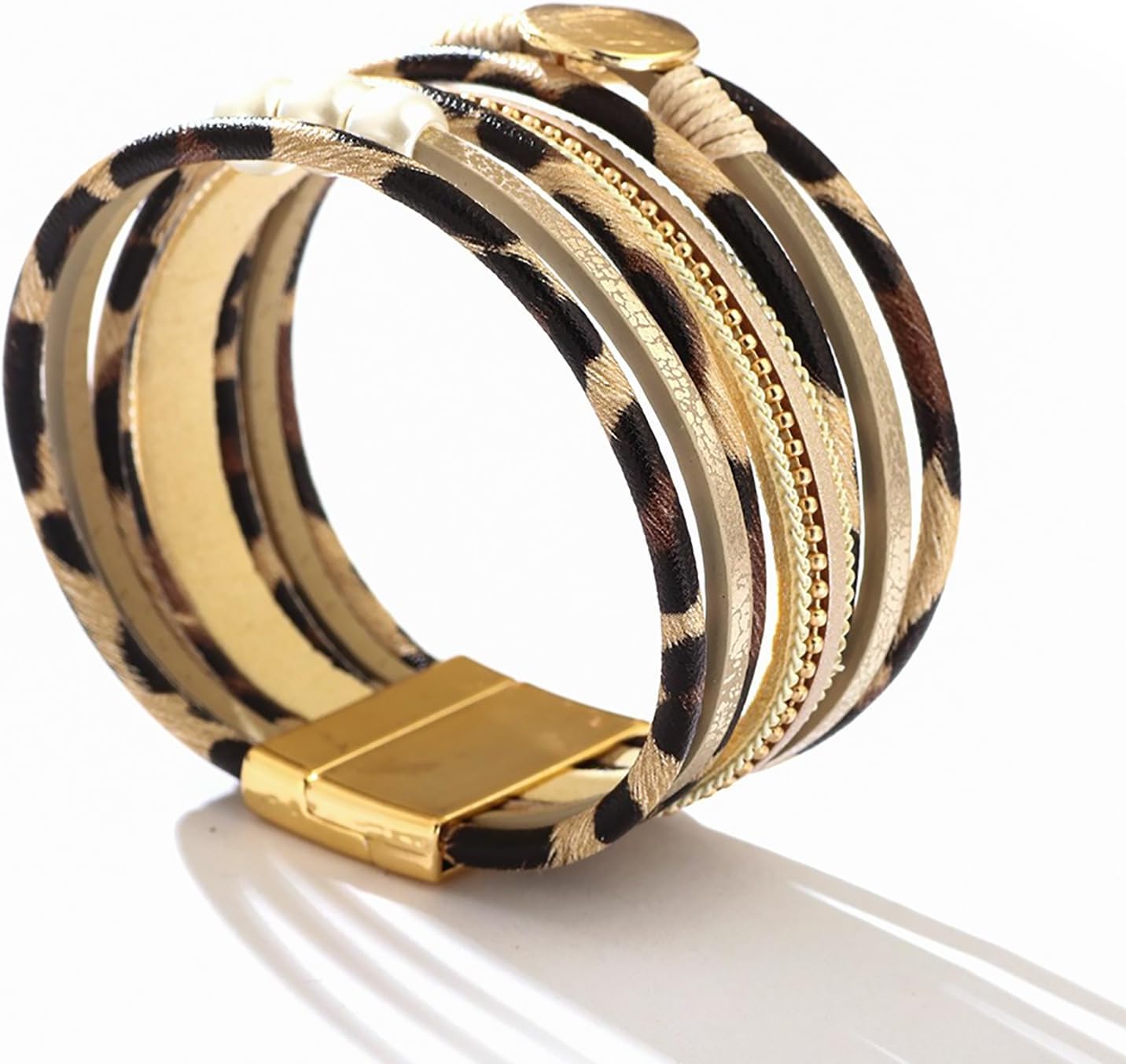 Leopard Bangle Bracelets for Women - Multi Layers Casual Bracelet for Women(A) - Image 4