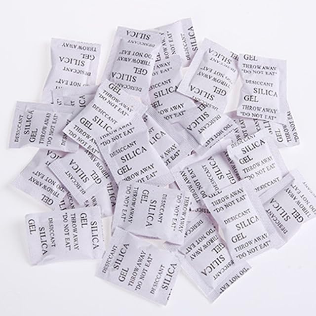Desiccant Bags, 200 Packs x 1g Silica Gel Sachet Packet Moisture Damp Absorber Dehumidifier Mildew Odors