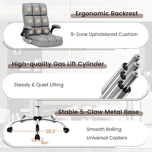 Miniatura 6 de POWERSTONE Silla de oficina grande y alta, 400 libras, silla ergonómica de escritorio ejecutiva con respaldo alto con brazos abatibles y cojín