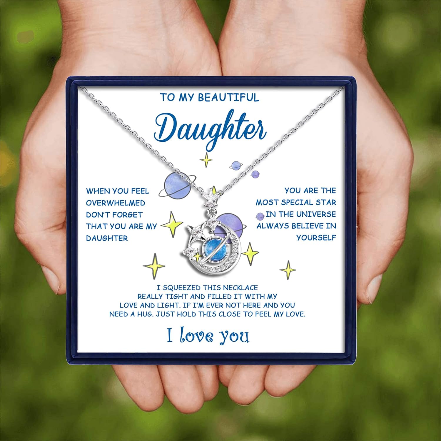 MFTRADING To My Daughter Necklace from Mom Dad Inspirational Daughter Christmas Gifts Jewelry Necklace for Beautiful Daughter Granddaughter on Birthday Thanksgiving Day