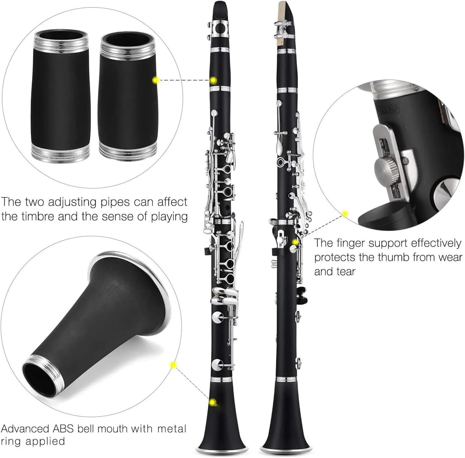 Bb Clarinet 17 Key ABS Body Material Clarinet Professional Clarinet