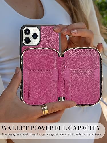Miniatura 3 de ZVE - Funda de cuero tipo cartera para iPhone 11 funda para iPhone 11 ZVA funda para iPhone 11 con ranura para tarjeta de crédito con cierre de