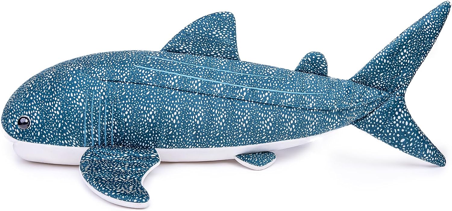 ZHONGXIN MADE Simulation Great Whale Shark Plush Toy - Realistic 20.5" Long Lifelike Blue Texture Whale Shark Stuffed Toys, Super Soft Ocean Sea Creatures Sharks Plush Toy Gift Collection for Kids