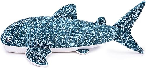 Miniatura 5 de Juguete de peluche de tiburón ballena, realista de 20.5 pulgadas de largo, con textura azul, ballena, tiburones, súper suave, colección de regalo