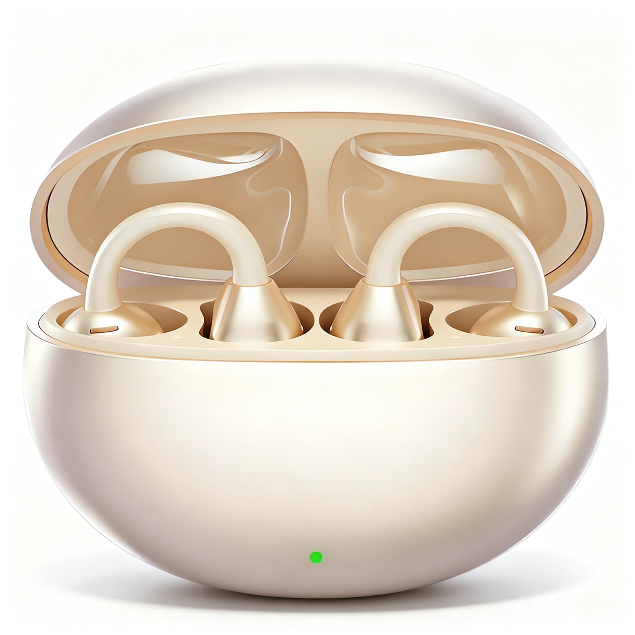PTHTECHUS Cuffie Conduzione Ossea, Cuffia Aperte Auricolari a Clip Auricolari Bluetooth Sport Clip Aperta Cuffie In-Ear Wireless, Compatibile iOS/Android, 60 ore di Riproduzione, M91 (Oro)