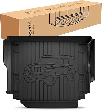 Cargo Liners Custom Fit for Jeep Wrangler JL 4x4 Door Sahara Rubicon 2018-2023 2024 2025 Trunk Mats Rubber All Weather Heavy Duty Waterproof Odorless - Not for 4XE/JK/Not 2-Door