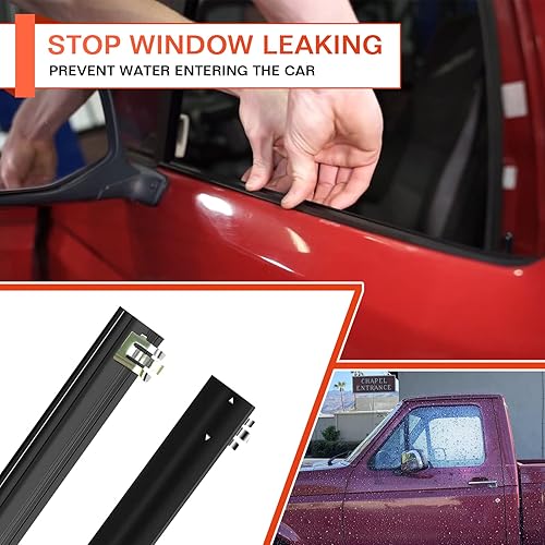 Vista 5 de ACLONG Kit de burlete delantero interior y exterior para Ford F-150 F-250 F-350 Bronco 1987-1996-4 piezas de repuesto E7TZ1521452A E7TZ1521453A