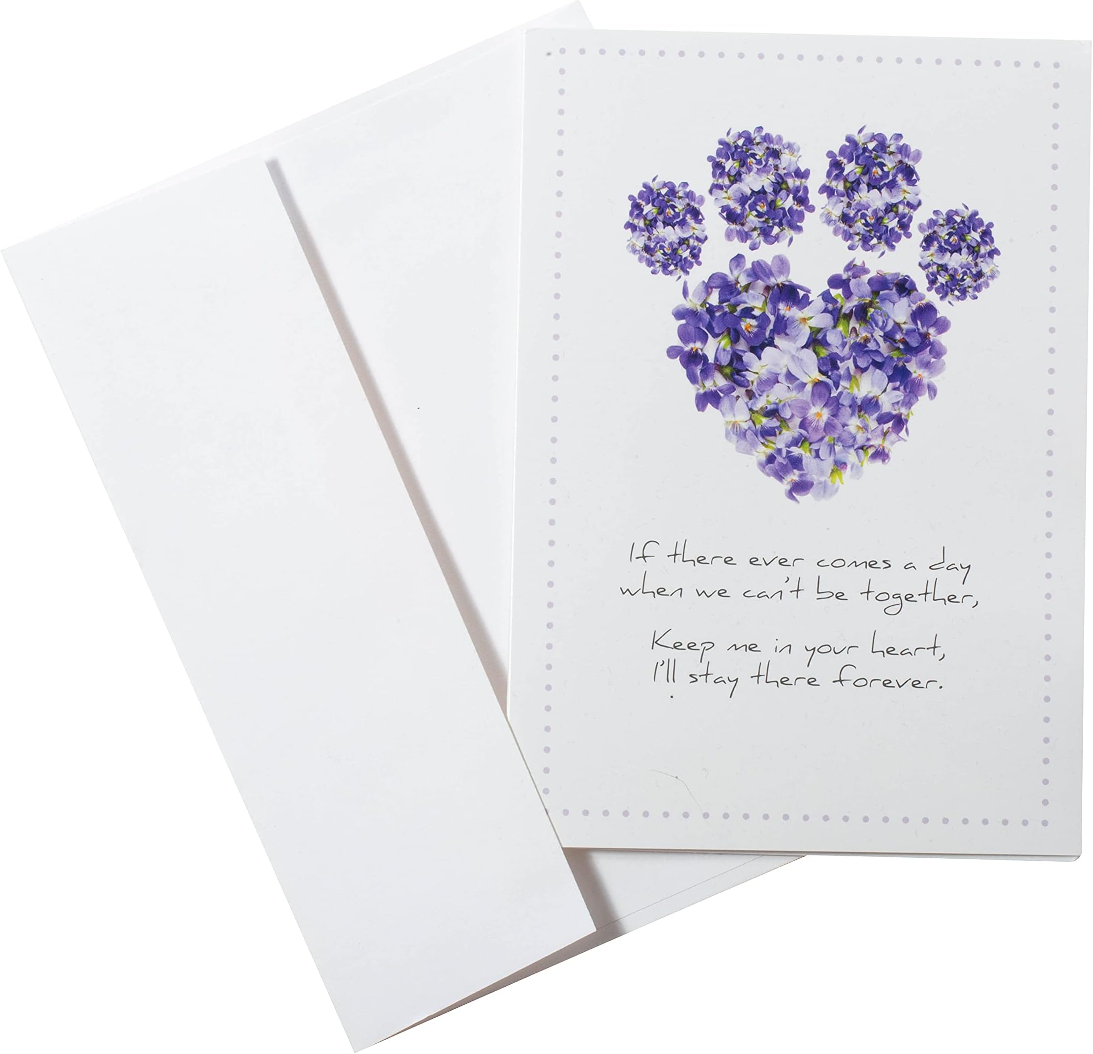 Dog Speak Pet Sympathy Card – “If There Ever Comes a Day...” – Memorial Card with Purple Floral Pawprint Design and Envelope – 4.75" x 6.75"