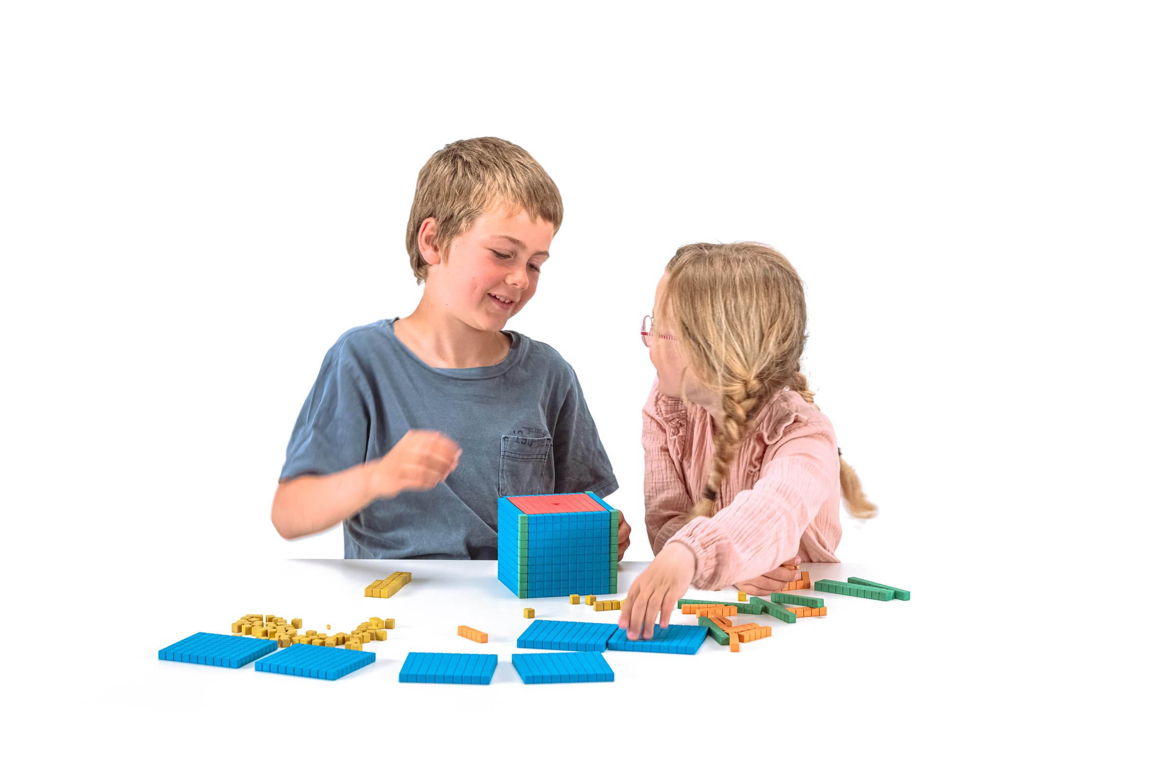 WISSNER® AKTIV lernen - Ensemble de calcul décimal coloré, 121 pièces, en boîte Carton - RE-Wood®