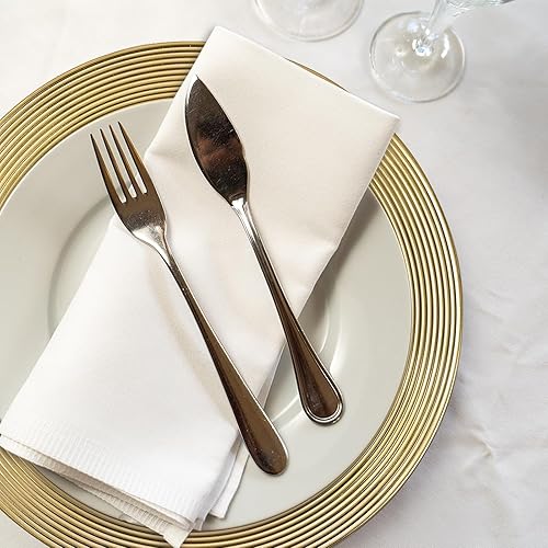 Miniatura 10 de Platos de carga dorados para árbol de Navidad, reutilizables de 13 pulgadas, decoraciones de fiestas, cargadores redondos para plato de cena,