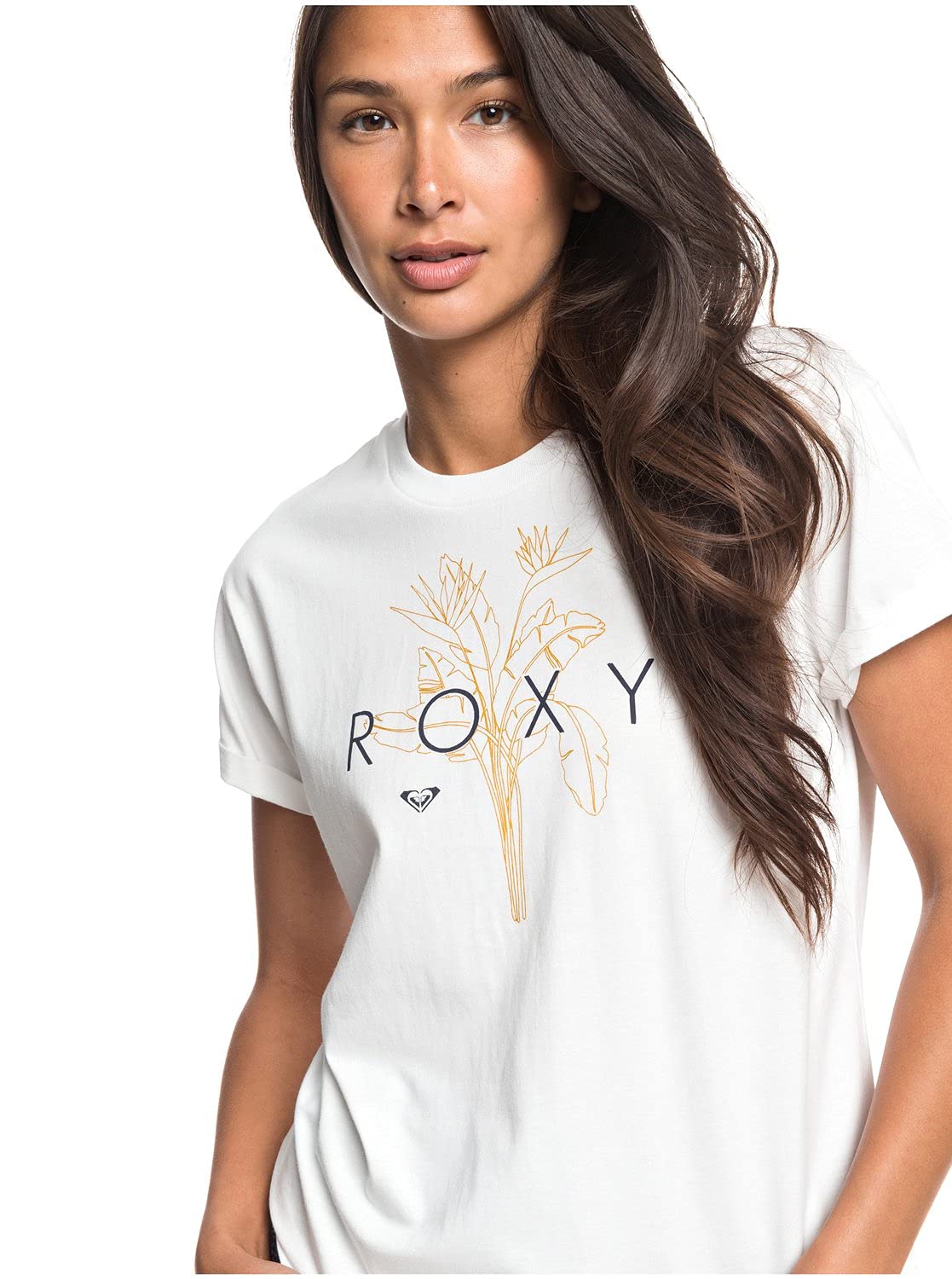 ROXY Womens Epic Afternoon Logo T-shirt, White, 8 EU, Snow White
