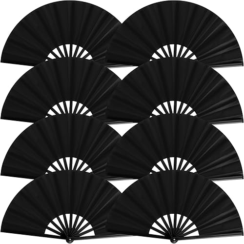 Blulu 8 piezas de abanicos grandes plegables para baile en línea de 13 pulgadas, abanicos de botas en el suelo para baile en línea para mujeres y