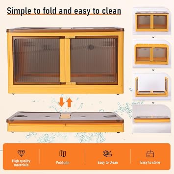 Chick Brooder Box Set, 72x48x40cm | Plastics Heating Box, 4 Heat Lamps, Chicken Automatic Feeder and Drinker, for Poultry, Hamsters, Rabbits 72x48x40cm
