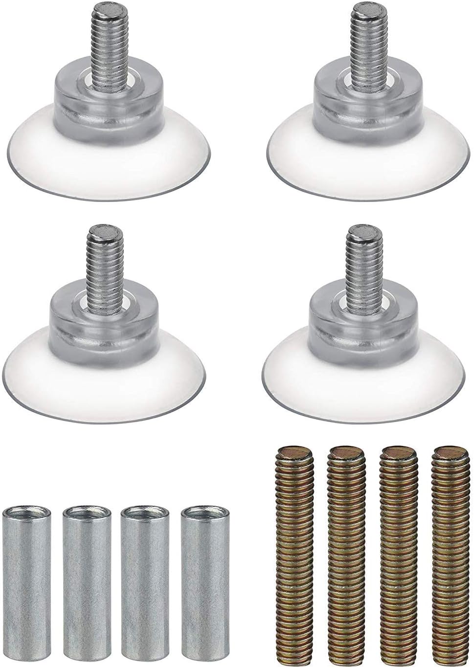 goodxy Set of 4 Rubber Strong Suction Cup Replacements for Glass Table Tops with M6 Extension Screw