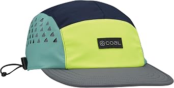 Coal Headwear Provo Performance 5 Panel Cap Hat - UPF 50, Lightweight Nylon, Moisture Wicking, Adjustable - Running, Hiking