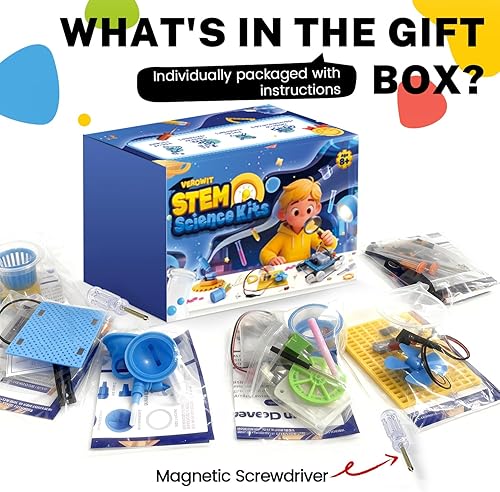 Miniatura 7 de Kits de ciencia STEM 6 en 1 para niños de 8 a 12 años, kit de aventura de laboratorio en casa construcción de tanques y automóviles, modelo de