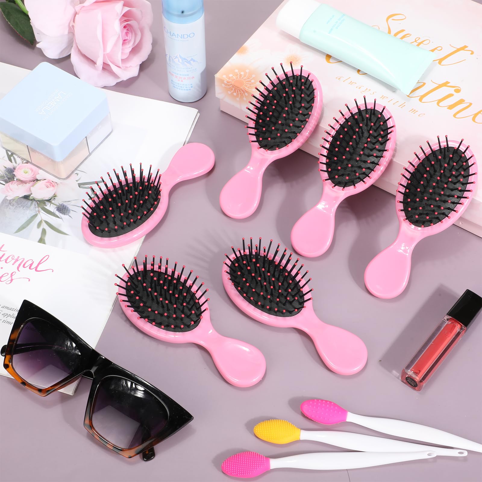 Paquete de 36 mini cepillos desenredantes para cabello húmedo y seco, cepillos desenredantes de chorro para niños pequeños, cepillo de cerdas suaves, cepillo de viaje para mujeres y niñas, cabello