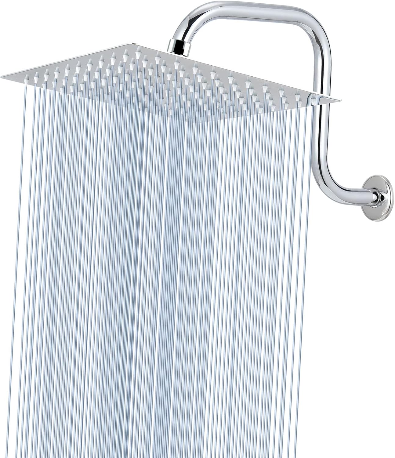 10" Rain Shower Head with 12" Extension Arm Voolan Large Rainfall