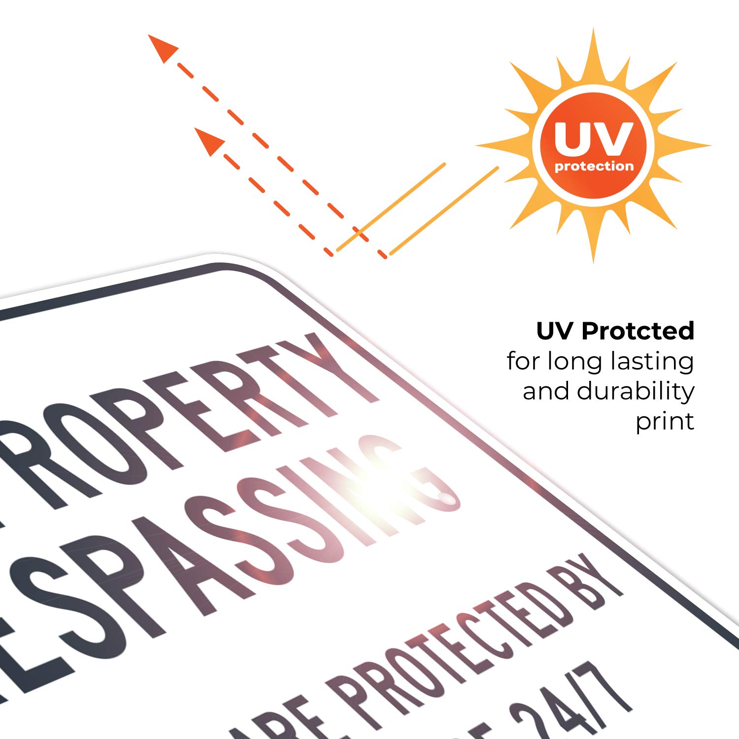 Private Property Sign, No Trespassing Sign, Protected by Video Surveillance 24/7, 18x24 Inches, Rust Free .063 Aluminum, Fade Resistant, Indoor/Outdoor Use, Made in USA