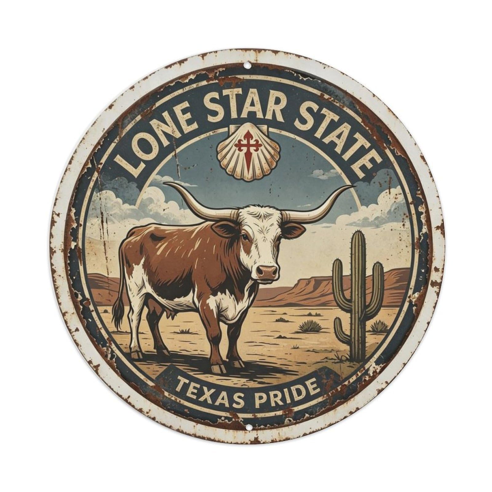 Texas Lone Star Pride Metal Tin Sign Plaque