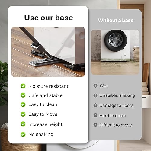 Vista 5 de Rodillos de electrodomésticos resistentes, deslizadores extensibles más recientes, base de lavadora elevable, mover fácilmente máquinas de lavadora