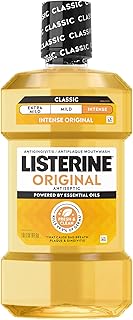 Listerine Original Intense Antiseptic Oral Care Mouthwash to Kill 99.9% of Germs that Cause Bad Breath, Plaque and Gingivitis, ADA-Accepted Mouthwash, Intense Original Flavored Oral Rinse, 1 L