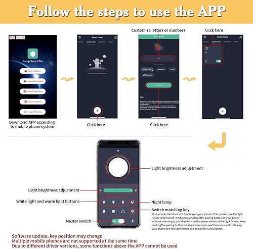 Miniatura 5 de CVKASH Moderna lámpara LED de techo empotrada, color negro, 36 W, regulable con control remoto, lámpara de techo para armario, dormitorio, cocina,