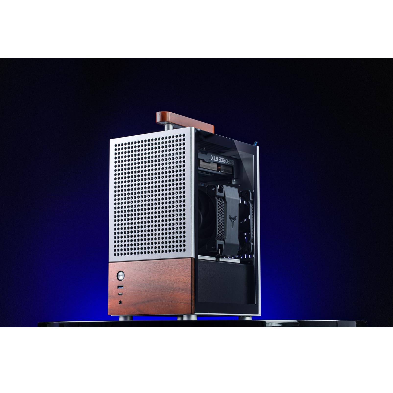 JONSBO T6 Silver ITX PC Case, Mini Tower Aluminum Chassis, with
