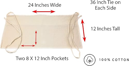 Miniatura 2 de Nickanny's Delantal de algodón, tendedero y pinzas de madera natural resistente con juego de resortes de metal (pasadores de delantal)