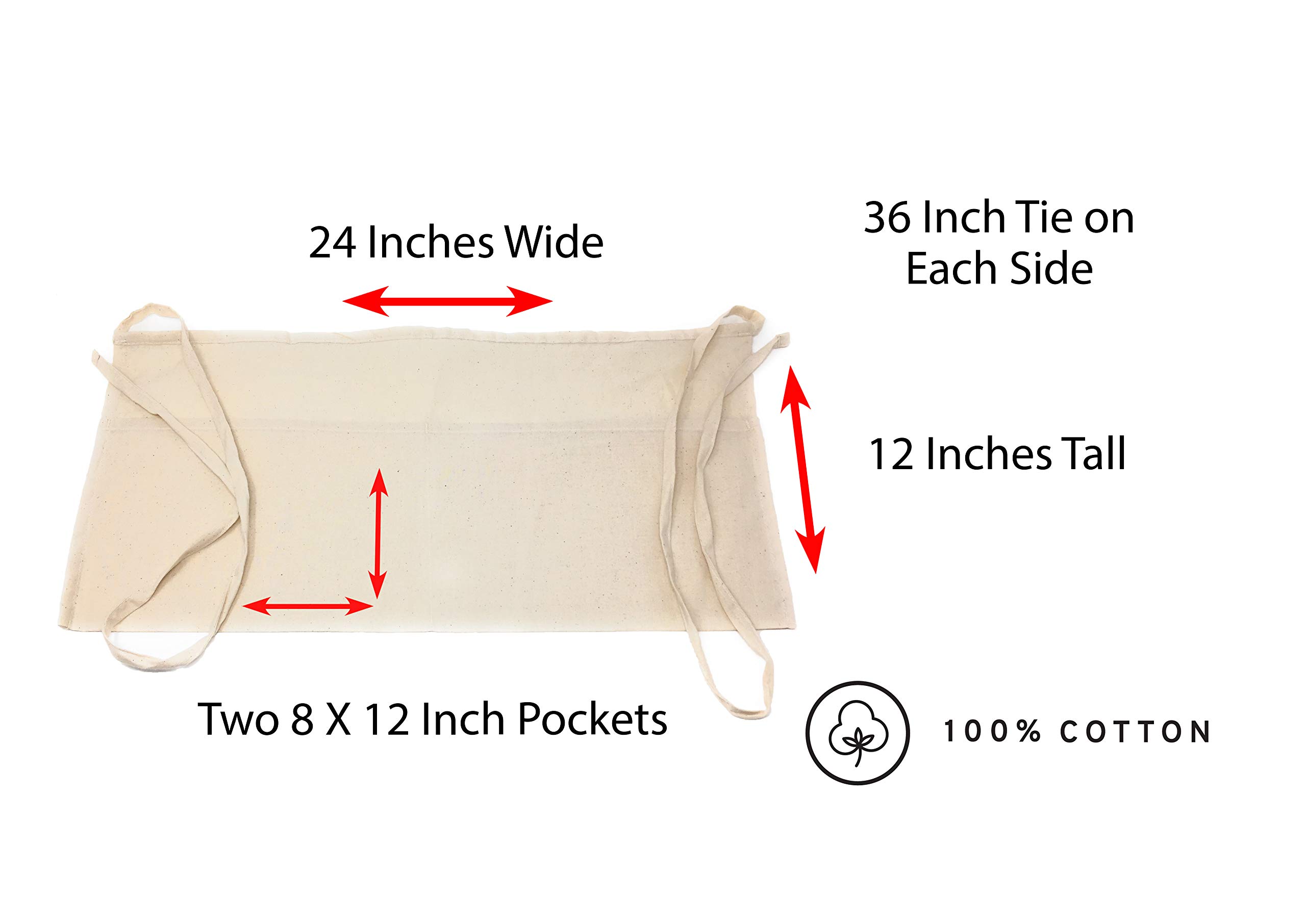 Nickanny's Cotton Apron, Clothesline, and Natural Heavy Duty Wood Clothespins w/Metal Spring Set (Apron Pins)