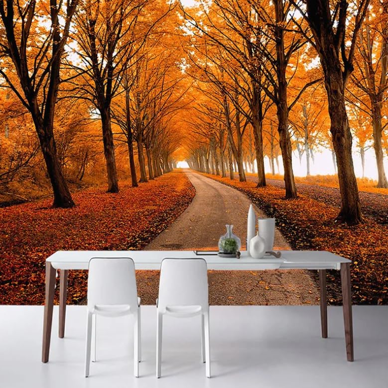 Papier peint automne pour salle à manger | Forêt d'érables 3D 200x140