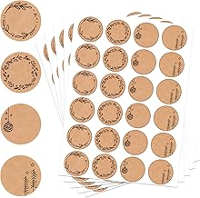 480Pcs Christmas Stickers, 1.5" Adhesive Christmas Labels Stickers, 4 Designs Round Kraft Xmas Tags Stickers, Labels Sealing Stickers for Envelope Wedding Party Supplies Gifts Decoration