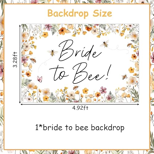 Miniatura 6 de Pancarta de fondo de novia a abeja, decoración de despedida de soltera, abeja, decoración de despedida de soltera, flores y abeja, telón de fondo